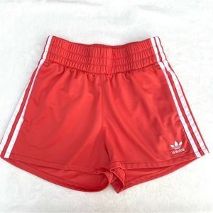 Adidas Originals Adicolor 3 stripe shorts size XS orange
